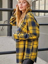 Load image into Gallery viewer, Maize and Blue Mineral Washed Button Down Plaid