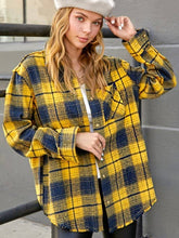 Load image into Gallery viewer, Maize and Blue Mineral Washed Button Down Plaid