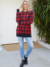 Load image into Gallery viewer, Buffalo Plaid at Last Sweater