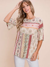 Load image into Gallery viewer, Tawny Floral Babydoll Top