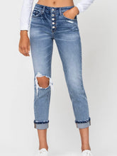 Load image into Gallery viewer, Vervet High Rise Boyfriend Button Fly Jean with Stretch