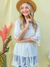 Load image into Gallery viewer, Floral Embroidered Mesh Tunic Top with Lining (2 color options)