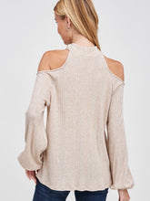 Load image into Gallery viewer, A Classy Cold Shoulder in Oatmeal