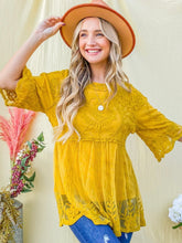 Load image into Gallery viewer, Floral Embroidered Mesh Tunic Top with Lining (2 color options)
