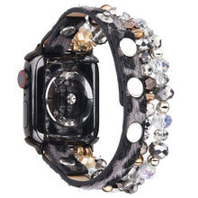 Load image into Gallery viewer, Leopard Calf Leather and Crystal Apple Watch Band