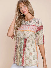 Load image into Gallery viewer, Tawny Floral Babydoll Top