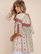 Load image into Gallery viewer, Tawny Floral Babydoll Top