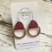 Load image into Gallery viewer, Braided Wood Hoop Earrings (2 color options)
