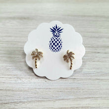 Load image into Gallery viewer, Palm Tree Stud Earrings in Gold or Silver
