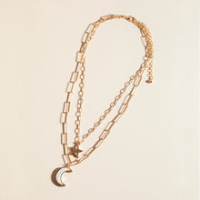 Load image into Gallery viewer, To the Moon and Back Stone Chain Necklace (2 Color Options Available)
