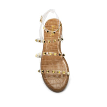 Load image into Gallery viewer, Clear Gold Studded Gladiator Sandals
