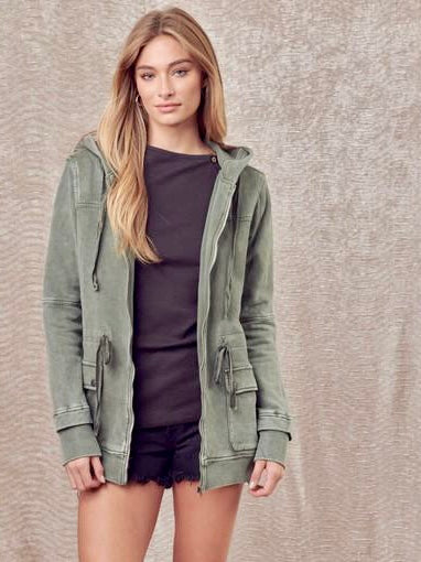 Cameron Utility Cargo Jacket in Charcoal or Army Green