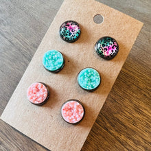 Load image into Gallery viewer, Get Wild Druzy Trio Stud Earrings (4 color options)
