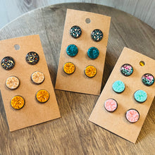 Load image into Gallery viewer, Get Wild Druzy Trio Stud Earrings (4 color options)
