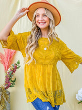 Load image into Gallery viewer, Floral Embroidered Mesh Tunic Top with Lining (2 color options)
